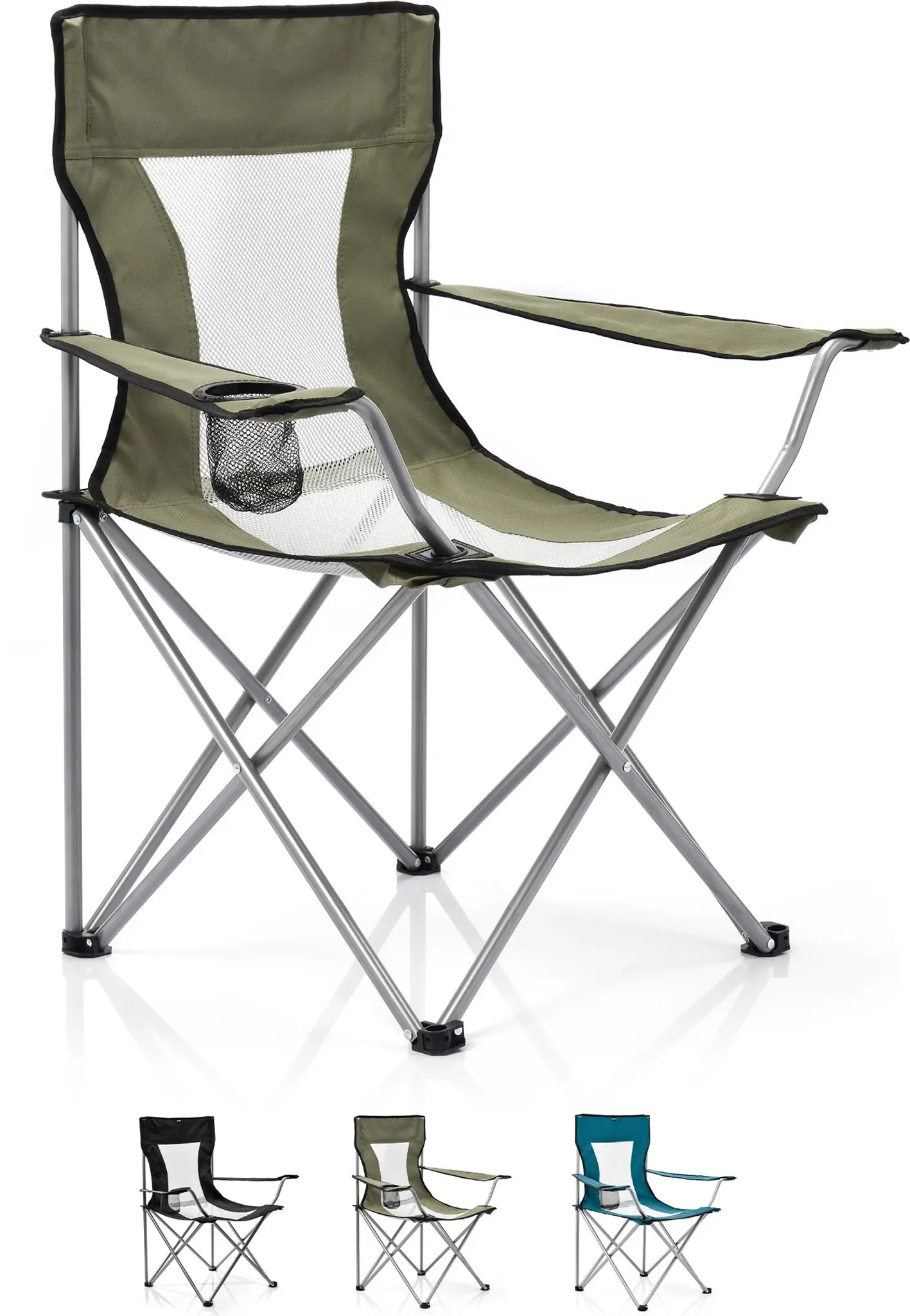 Meteor Tripper Campingstuhl – Klappstuhl für Camping & Outdoor (Grün)
